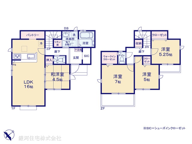 G00379594 東京都昭島市拝島町５丁目 新築一戸建て 3480万円【間取図】