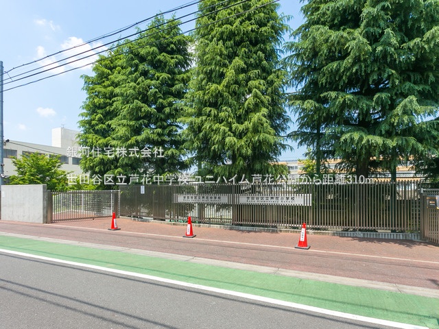 G00379620 東京都世田谷区南烏山２丁目 中古マンション 7299万円 専有面積107.03m² (約32.37坪) 間取り３ＬＤＫ 所在階3階 築年月1975年04月(築50年)【周辺環境】世田谷区立芦花中学校