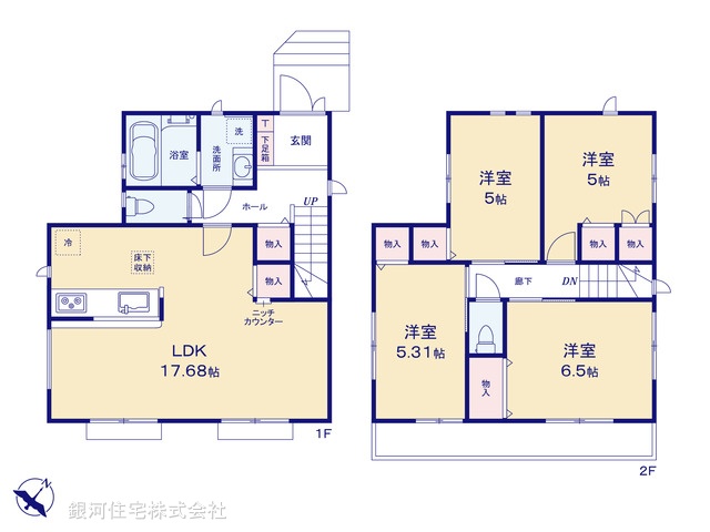 G00379625 千葉県市川市中国分４丁目 新築一戸建て 4198万円【間取図】