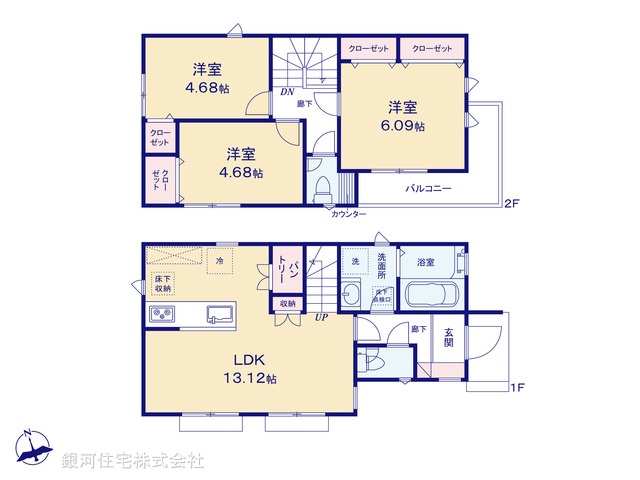 G00379695 東京都小金井市前原町２丁目 新築一戸建て 5190万円【間取図】