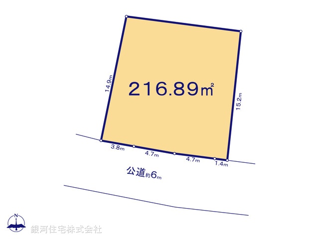 G00379717 東京都町田市金井３丁目 土地 3580万円【区画図】