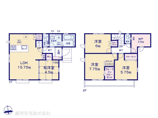 G00379718 東京都清瀬市野塩３丁目 新築一戸建て 5290万円【間取図】