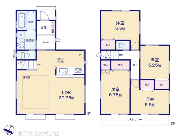 G00379768 神奈川県相模原市南区相南３丁目 新築一戸建て 5698万円【間取図】