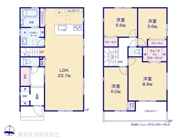 G00379810 神奈川県横浜市金沢区富岡西４丁目 新築一戸建て 5690万円【間取図】