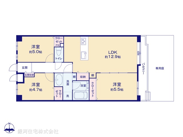 G00379931 埼玉県草加市金明町 中古マンション 2598万円【間取図】