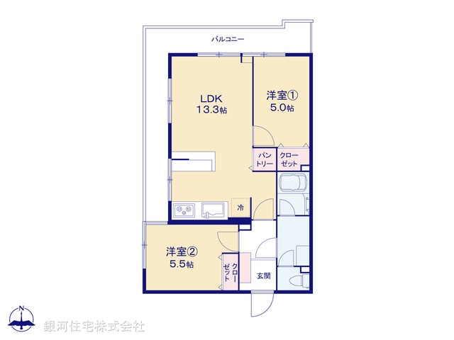 G00379932 神奈川県横浜市港北区綱島東１丁目 中古マンション 3280万円【間取図】