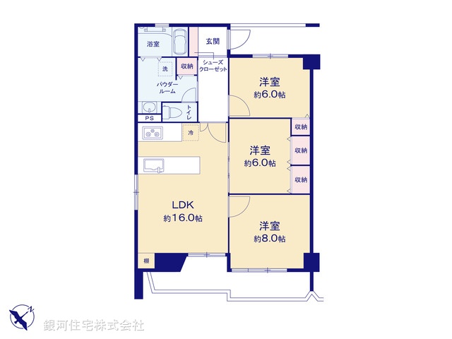 G00379947 神奈川県横浜市磯子区森１丁目 中古マンション 3480万円【間取図】