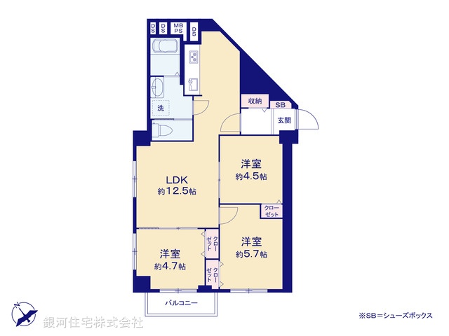 G00379952 埼玉県越谷市北越谷４丁目 中古マンション 1698万円【間取図】