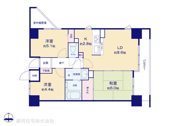 G00379970 東京都足立区竹の塚６丁目 中古マンション 4280万円【間取図】