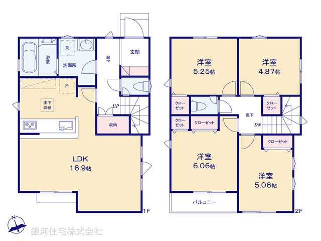 G00380017 東京都調布市深大寺南町５丁目 新築一戸建て 5390万円【間取図】