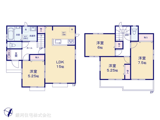 G00380155 神奈川県相模原市中央区上溝 新築一戸建て 3990万円【間取図】