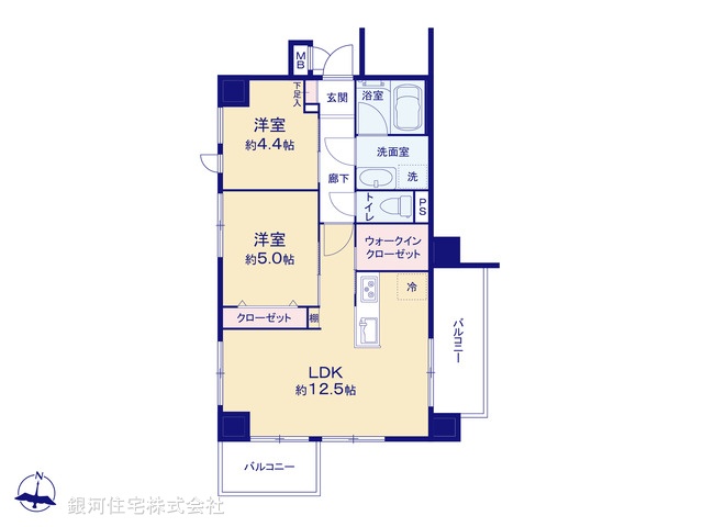 G00380161 神奈川県横浜市南区二葉町４丁目 中古マンション 4388万円【間取図】