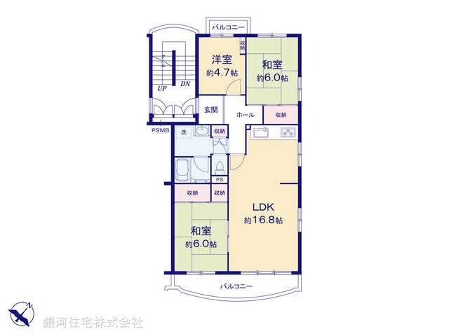 G00380418 千葉県流山市野々下６丁目 中古マンション 998万円【間取図】