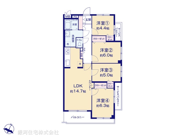 G00380420 埼玉県越谷市大字恩間 中古マンション 2599万円【間取図】