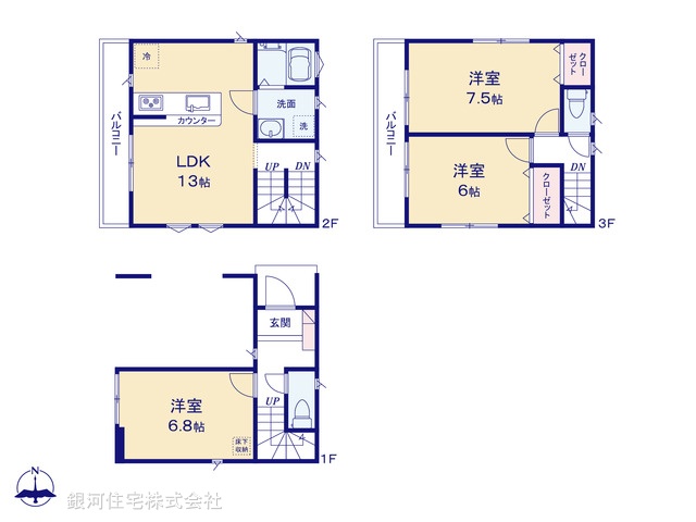 G00380423 埼玉県川口市元郷４丁目 新築一戸建て 4980万円【間取図】