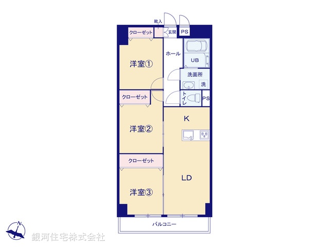 G00380427 神奈川県平塚市八重咲町 中古マンション 2499万円【間取図】