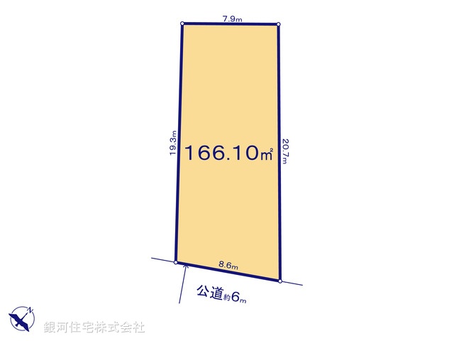 G00380429 東京都西多摩郡瑞穂町大字箱根ヶ崎 土地 1900万円【区画図】