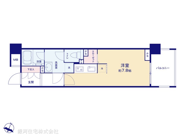 G00380441 東京都新宿区白銀町 中古マンション 4599万円【間取図】