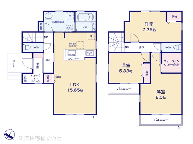 G00380514 東京都青梅市大門３丁目 新築一戸建て 3380万円【間取図】