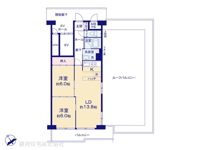 G00380526 埼玉県川越市旭町２丁目 中古マンション 1980万円【間取図】