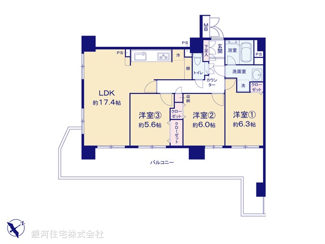G00380530 神奈川県横浜市保土ヶ谷区法泉３丁目 中古マンション 2790万円【間取図】