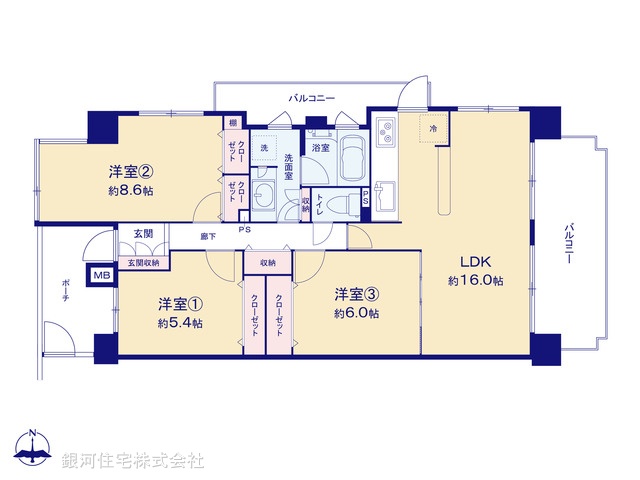 G00380531 神奈川県横須賀市吉井２丁目 中古マンション 2180万円【間取図】