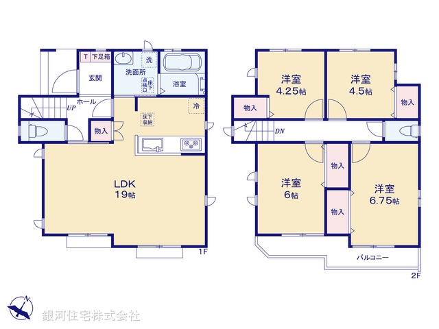 G00380684 東京都東村山市久米川町２丁目 新築一戸建て 4190万円【間取図】