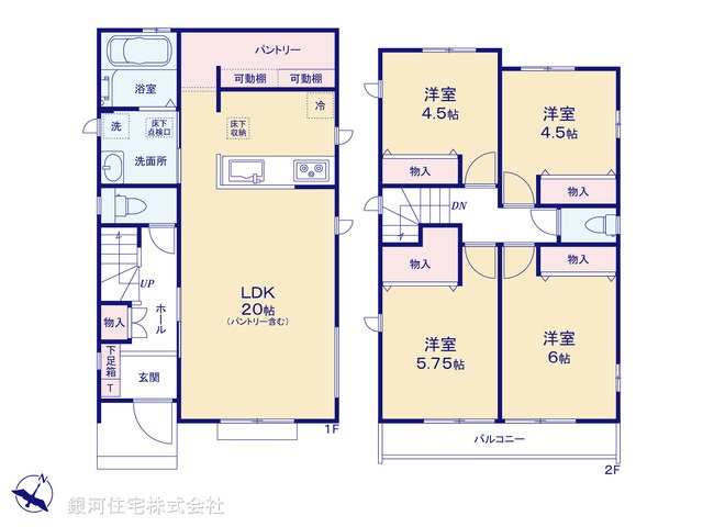 G00380685 東京都東村山市久米川町２丁目 新築一戸建て 3780万円【間取図】