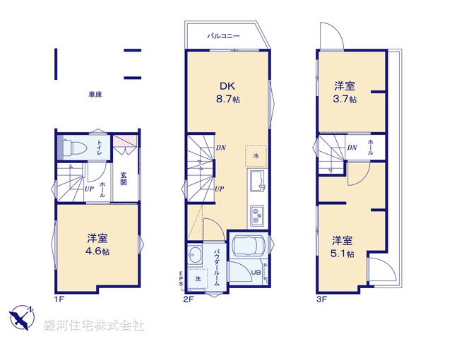 G00380732 東京都北区滝野川６丁目 新築一戸建て 6380万円【間取図】