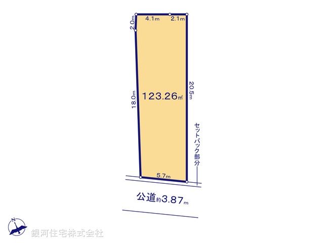 G00380739 埼玉県所沢市上新井２丁目 土地 3290万円【区画図】