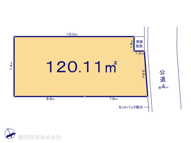 G00380743 埼玉県所沢市上新井２丁目 土地 2990万円【区画図】