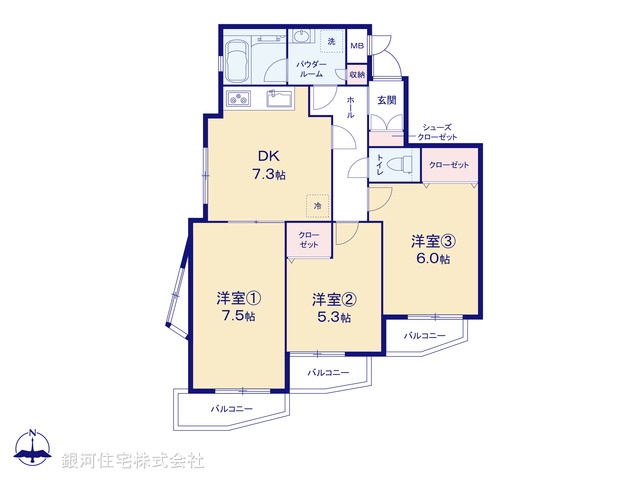 G00380785 東京都練馬区下石神井５丁目 中古マンション 4199万円【間取図】