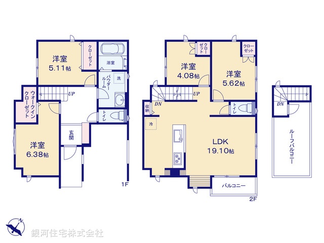 G00380818 神奈川県茅ヶ崎市平和町 新築一戸建て 4480万円【間取図】