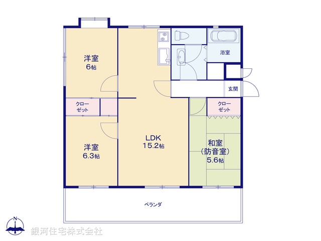 G00380875 神奈川県川崎市宮前区宮前平１丁目 中古マンション 2450万円【間取図】