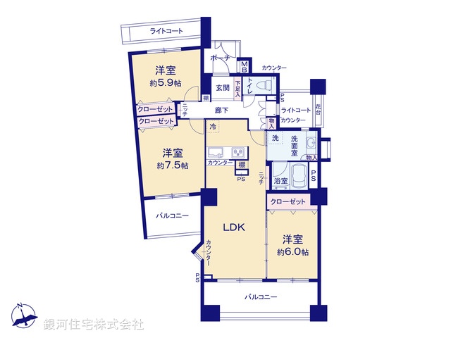 G00380876 神奈川県横浜市緑区青砥町 中古マンション 4499万円【間取図】