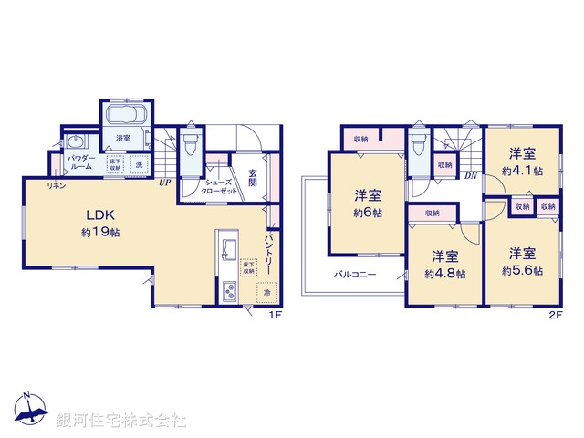 G00380884 神奈川県横須賀市鴨居３丁目 新築一戸建て 3480万円【間取図】
