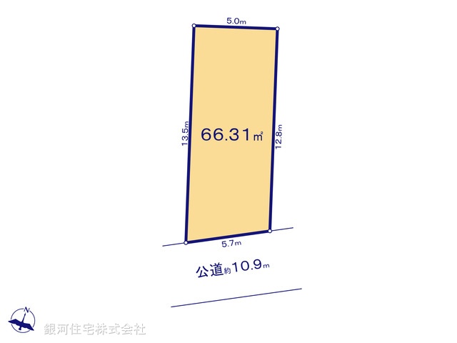 G00380908 神奈川県平塚市平塚３丁目 土地 1580万円【区画図】