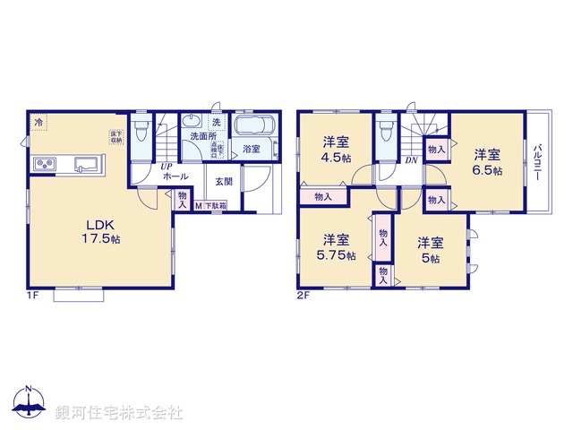G00380914 東京都足立区扇３丁目 新築一戸建て 6190万円【間取図】