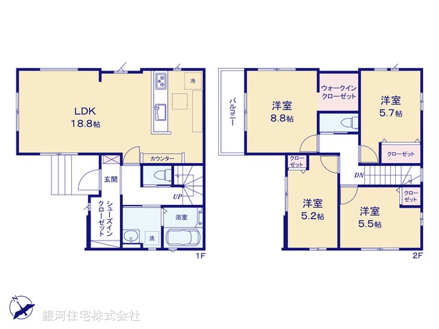 G00380953 東京都八王子市中野山王１丁目 新築一戸建て 4098万円【間取図】