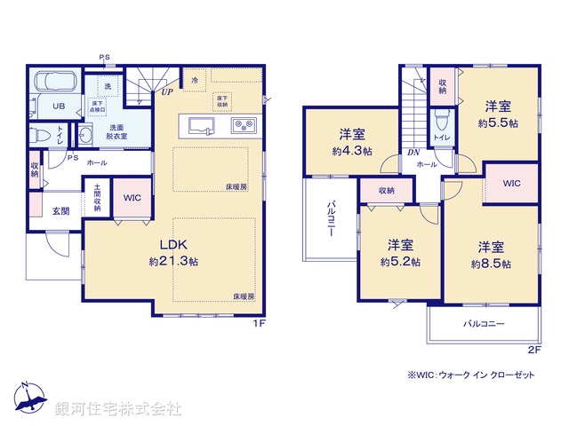 G00381053 埼玉県川越市新宿町３丁目 新築一戸建て 6499万円【間取図】