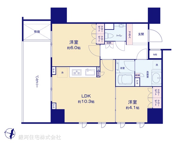 G00381066 東京都荒川区西日暮里６丁目 中古マンション 6190万円【間取図】