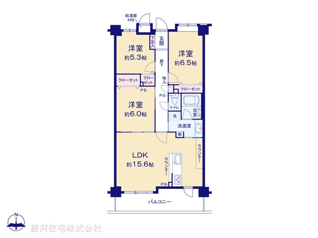 G00381073 埼玉県川口市青木１丁目 中古マンション 4699万円【間取図】