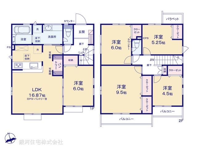G00381104 東京都稲城市大丸 新築一戸建て 6680万円【間取図】