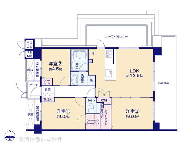 G00381429 東京都立川市一番町５丁目 中古マンション 2499万円【間取図】