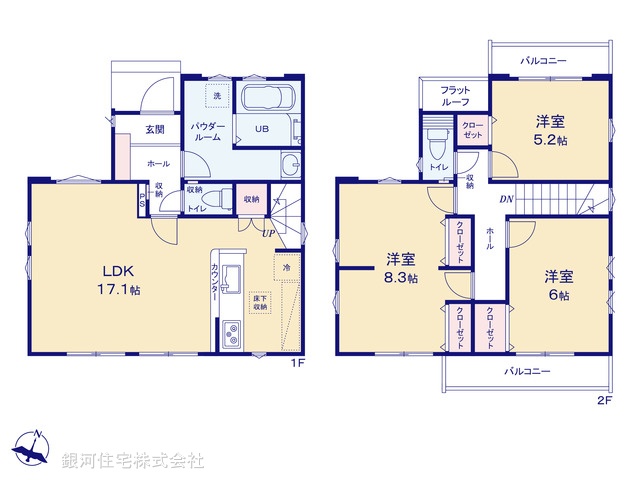 G00381510 東京都府中市浅間町４丁目 新築一戸建て 6199万円【間取図】