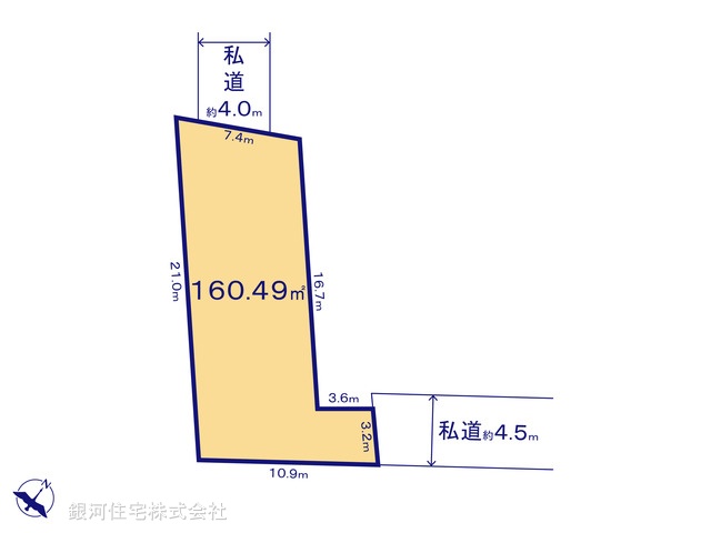 G00381555 千葉県船橋市前原西８丁目 土地 2480万円【区画図】