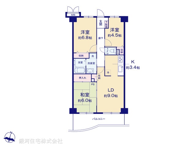 G00381707 東京都足立区伊興４丁目 中古マンション 4180万円【間取図】
