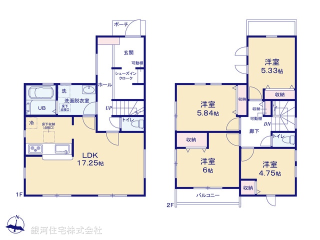G00381822 東京都東村山市富士見町３丁目 新築一戸建て 4380万円【間取図】