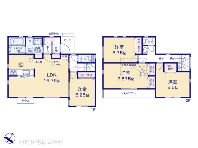 G00381958 神奈川県横浜市戸塚区深谷町 新築一戸建て 4580万円【間取図】