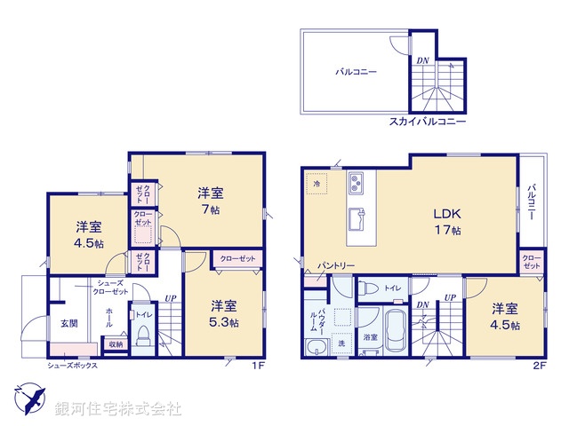 G00381964 神奈川県平塚市諏訪町 新築一戸建て 4180万円【間取図】